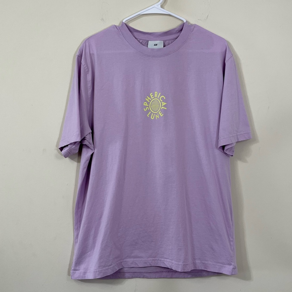H&M Purple Lime Green Spherical Lune Graphic Tee - Picture 2 of 8